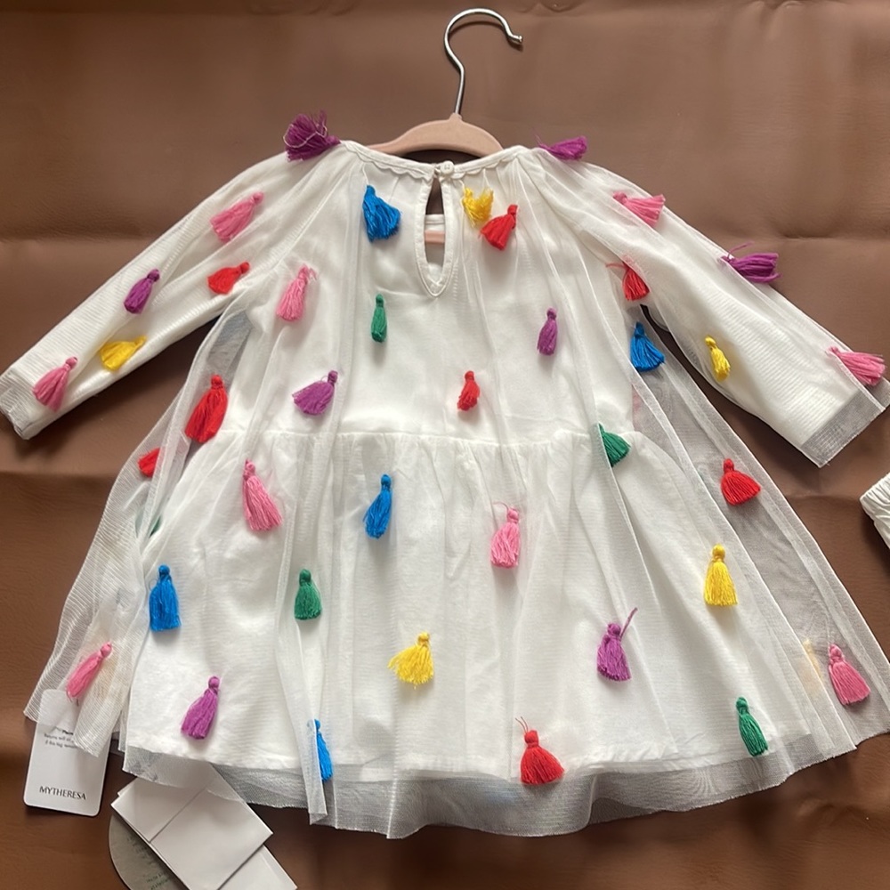 NWT Stella McCartney White Tassle Dress (3 months) - Picture 4 of 6